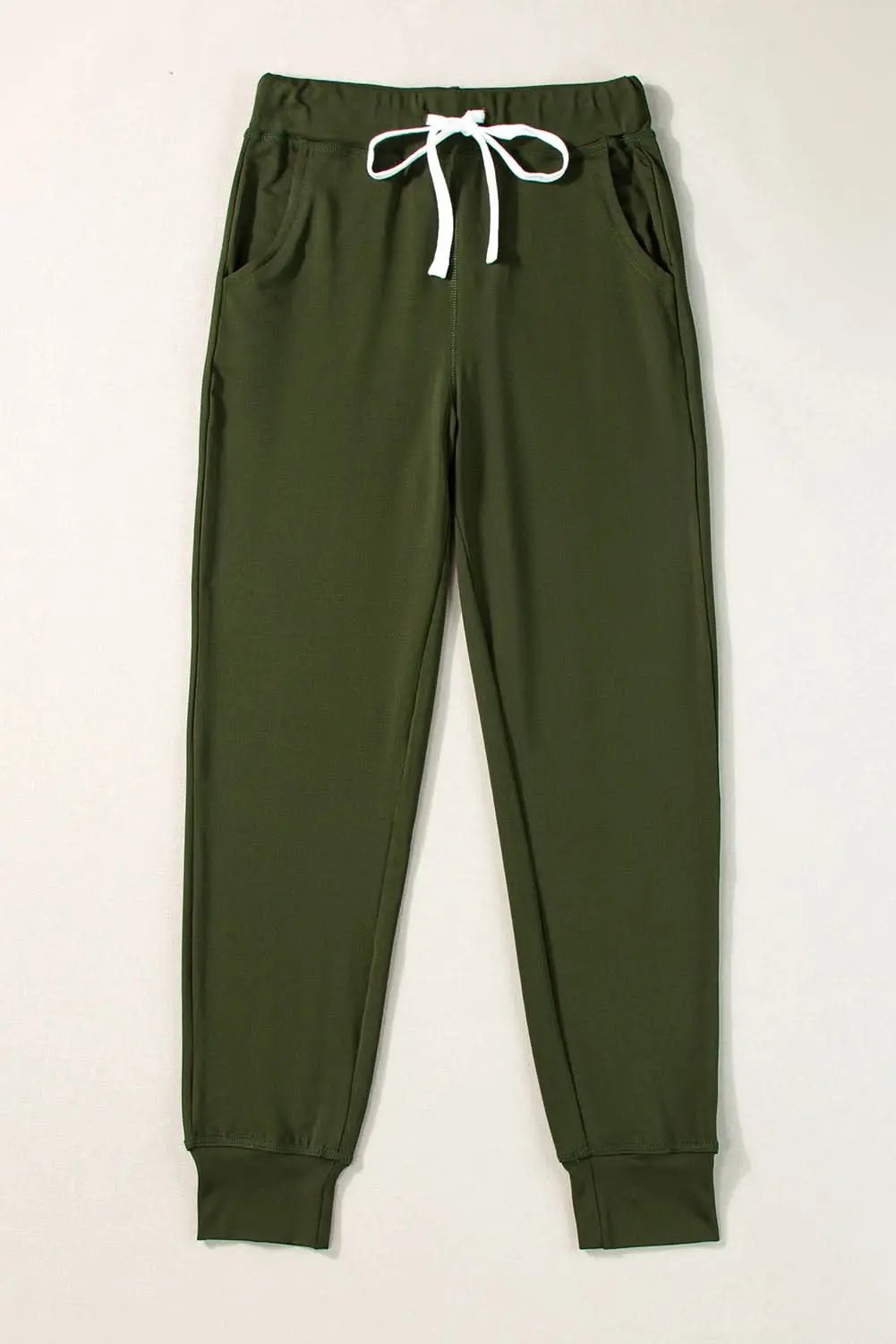 Love Salve Moss Green Joggers Daily Wear Women's Pants Comfy Pockets