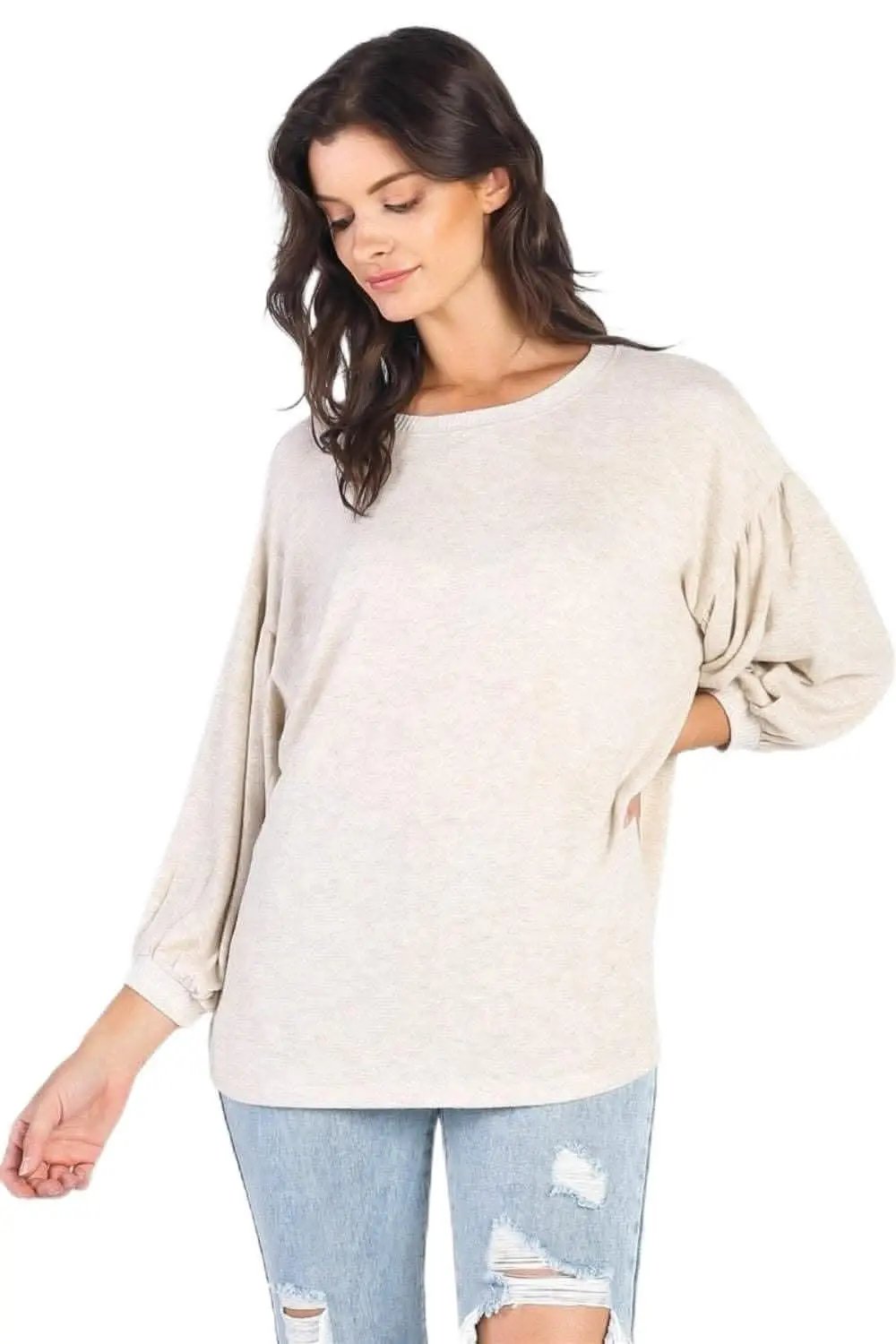 T-Shirts Love Salve Drop Shoulder Top Women's Casual Puff Sleeve Blouse Soft, Comfy