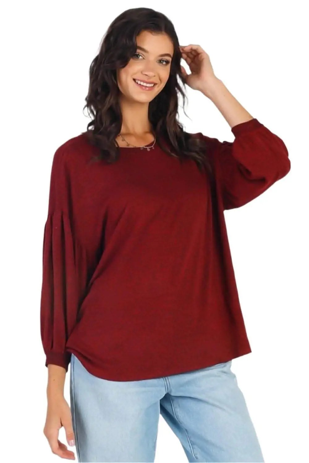 T-Shirts Love Salve Drop Shoulder Top Women's Casual Puff Sleeve Blouse Soft, Comfy
