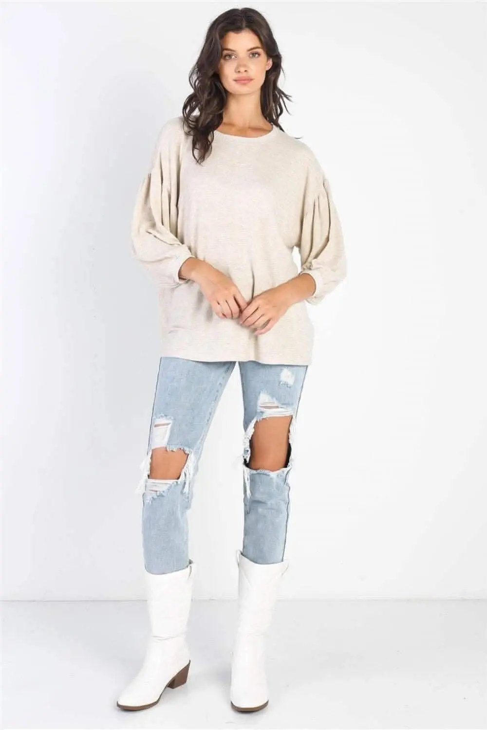 T-Shirts Love Salve Drop Shoulder Top Women's Casual Puff Sleeve Blouse Soft, Comfy