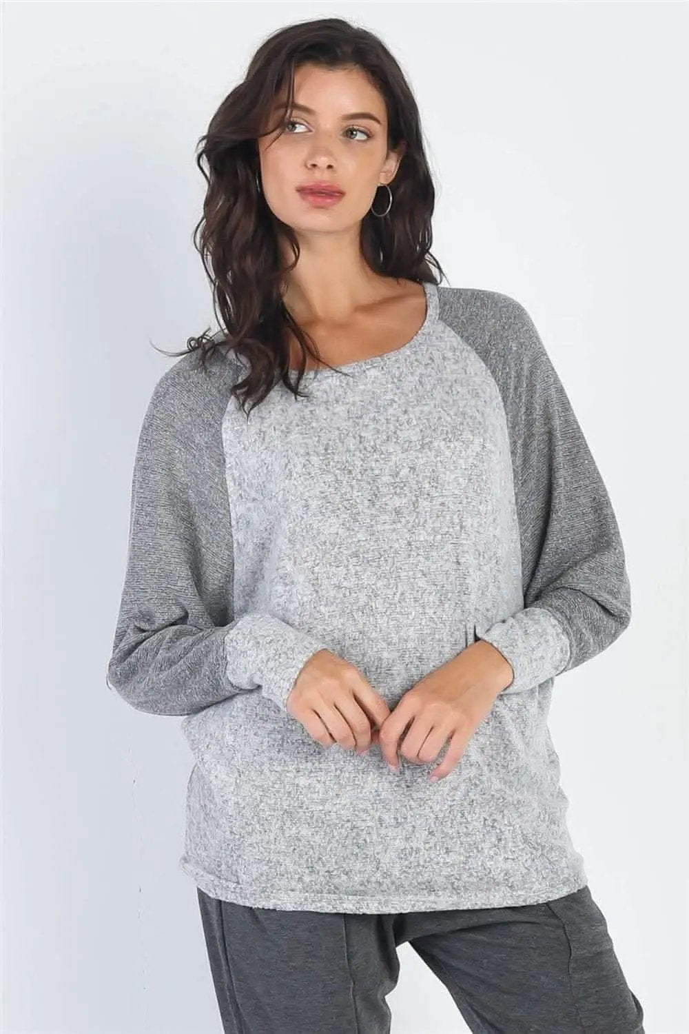 Love Salve Burgundy Top Women's Casual Long Sleeve Tee Soft, Stylish