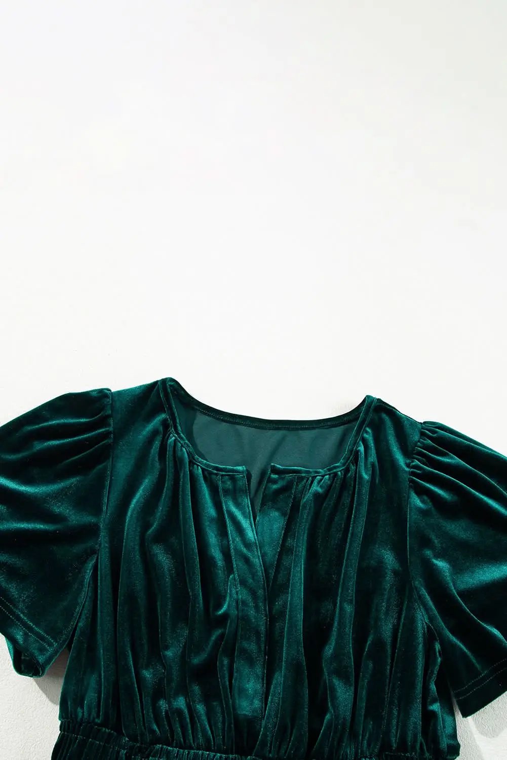 Dresses Love Salve Velvet Evergreen Dress Women's Boho Maxi Elegant V-Neck Tiered