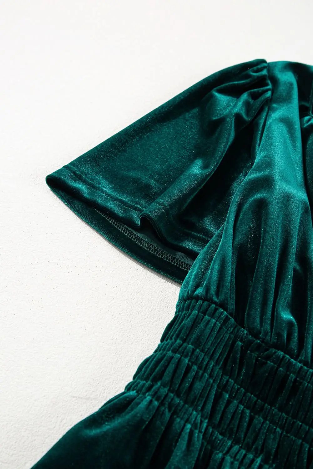 Dresses Love Salve Velvet Evergreen Dress Women's Boho Maxi Elegant V-Neck Tiered