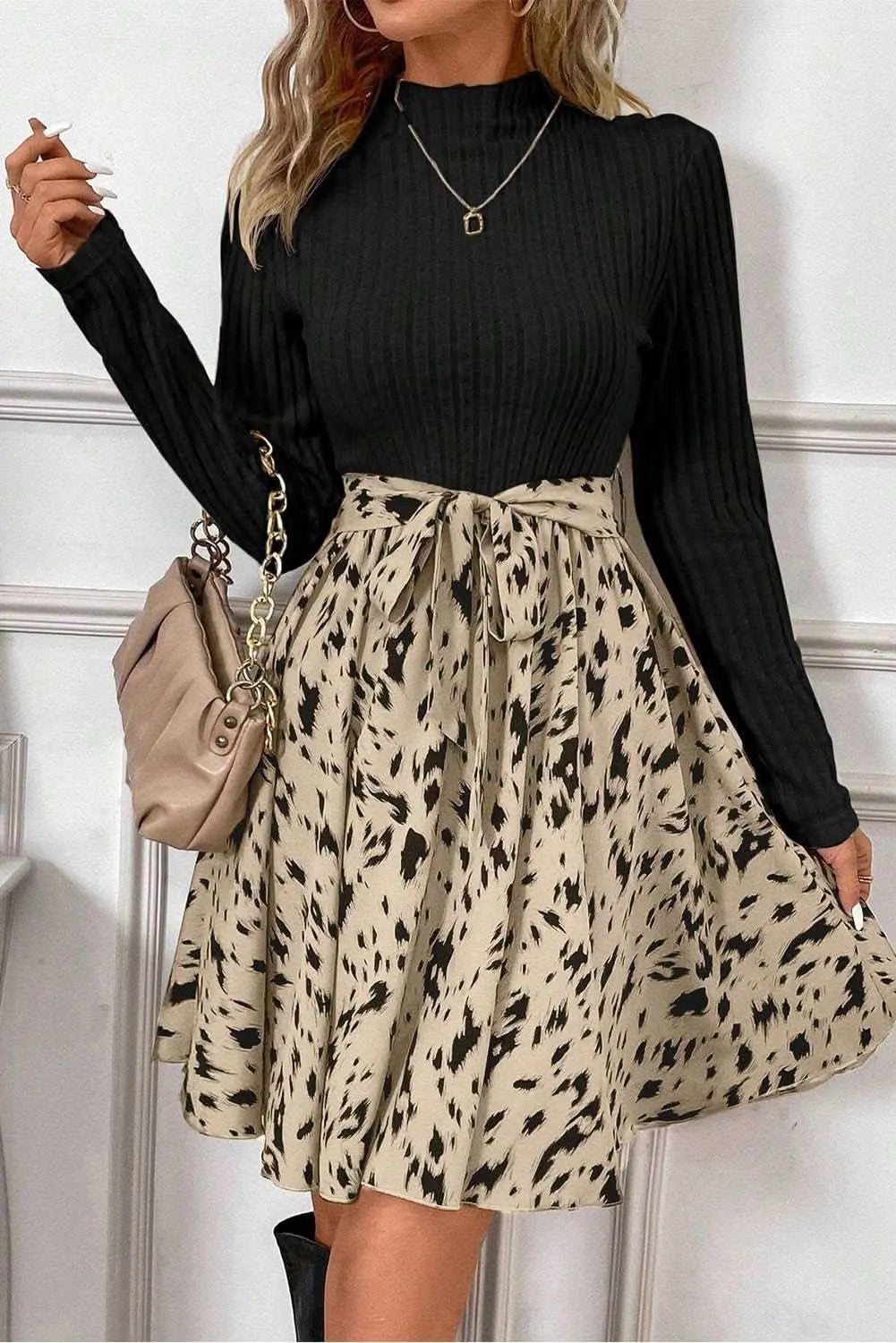 A-Line Dress - Belted Waist - Party & Date Night Chic