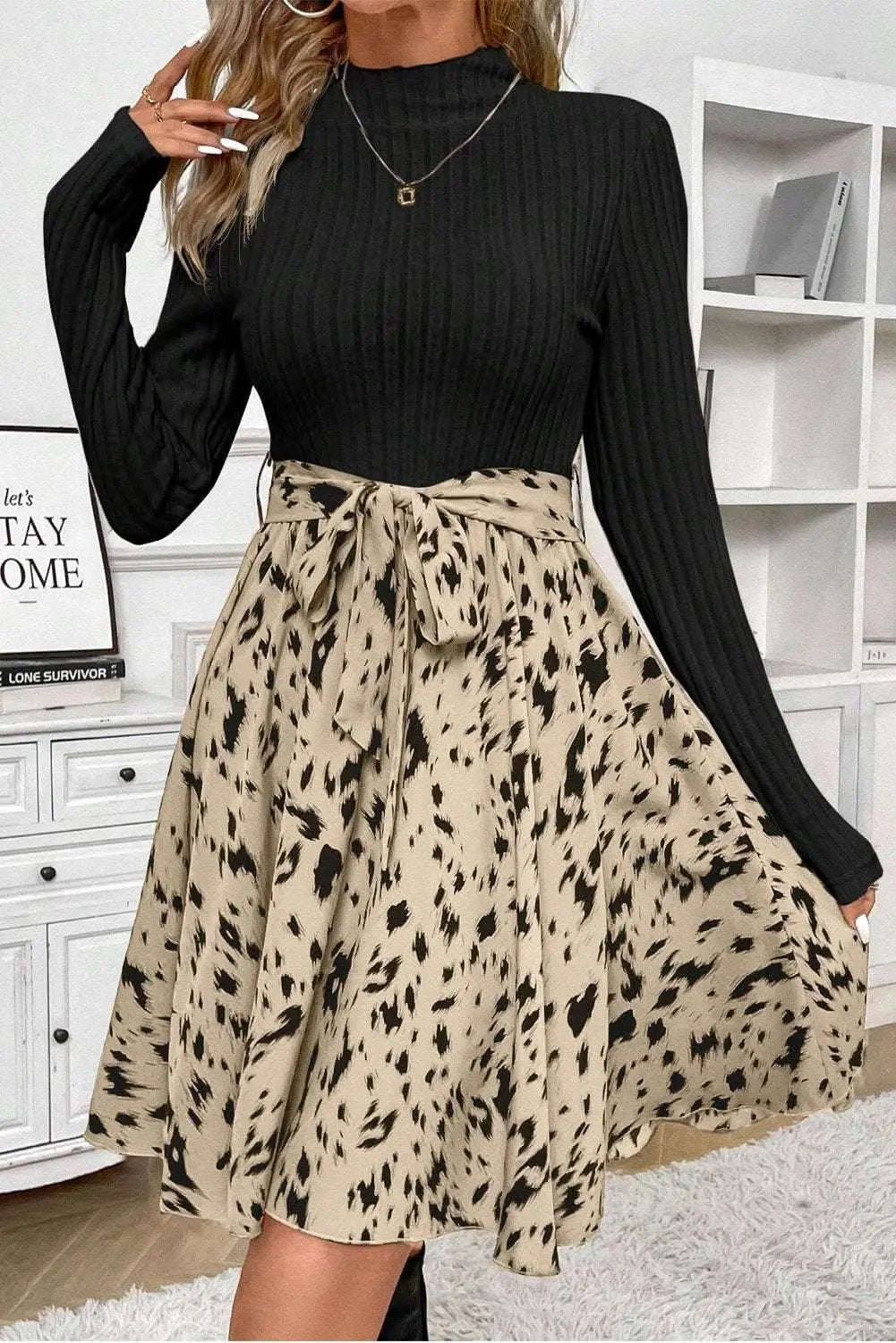 A-Line Dress - Belted Waist - Party & Date Night Chic