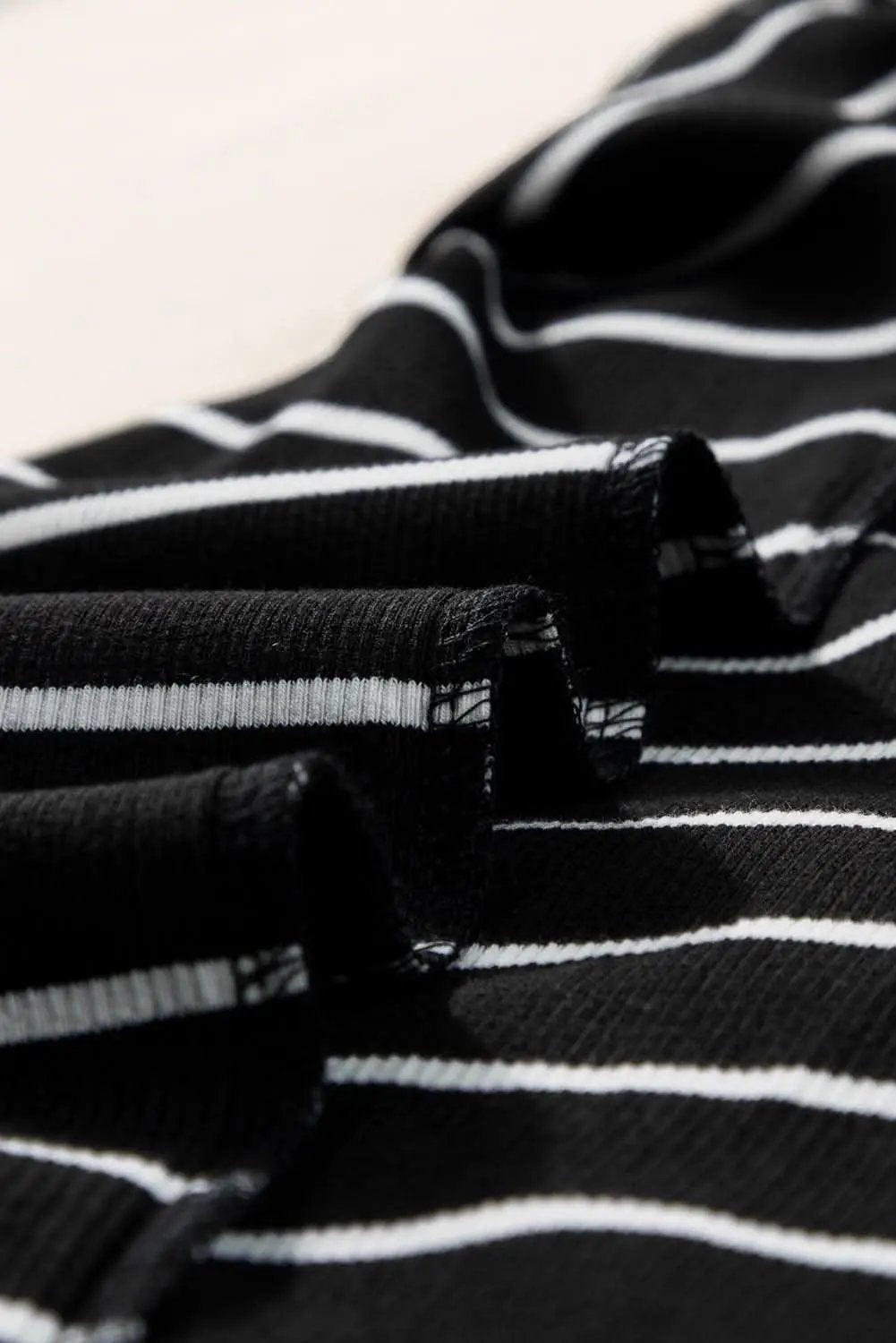 T-Shirts Love Salve Black Stripe Ribbed Knit Tank Mini Dress