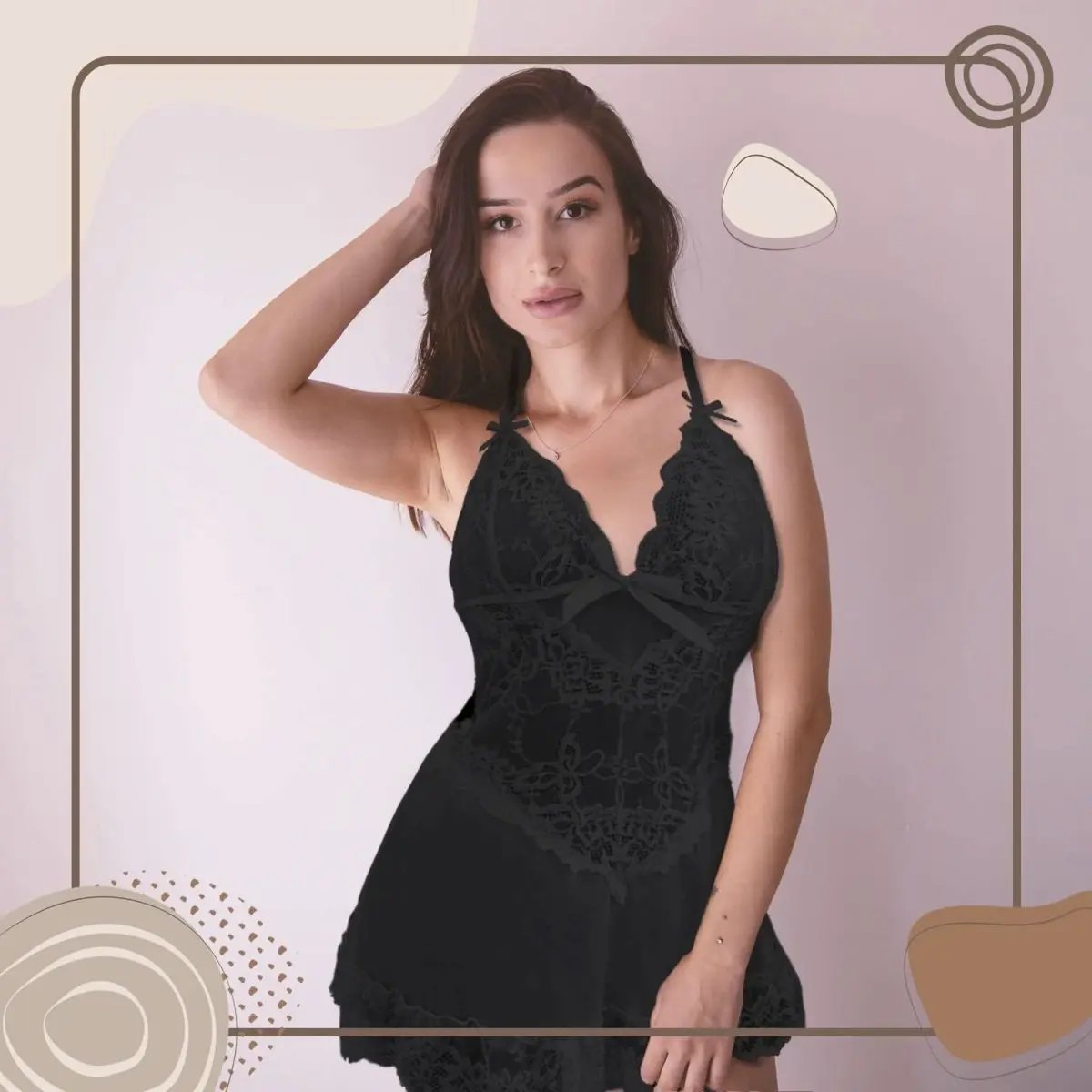 Dresses Love Salve Lingerie Lace Nightgown Dress – Babydoll Sleeveless See Through Sleepwear