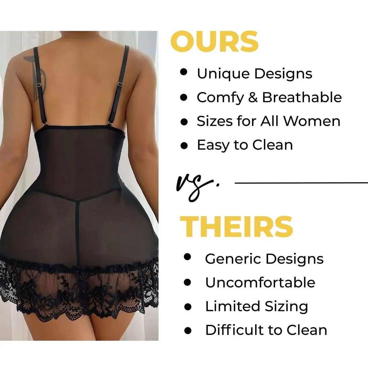 Dresses Love Salve Lingerie Lace Nightgown Dress – Babydoll Sleeveless See Through Sleepwear