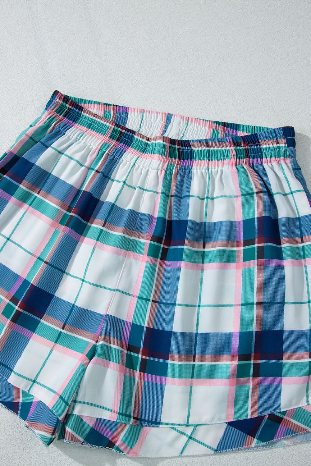 Love Salve Blue Plaid Pajama Set — Soft Loungewear for Women