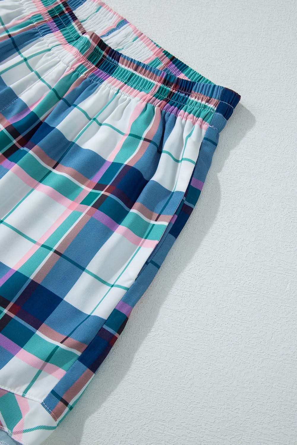 Love Salve Blue Plaid Pajama Set — Soft Loungewear for Women