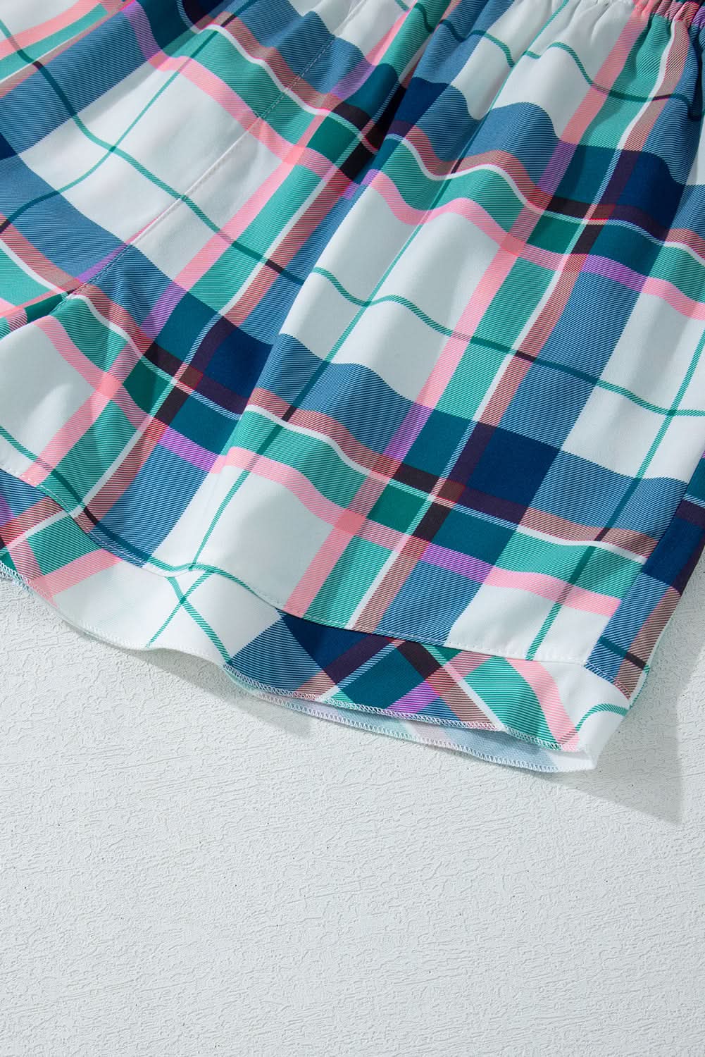 Love Salve Blue Plaid Pajama Set — Soft Loungewear for Women