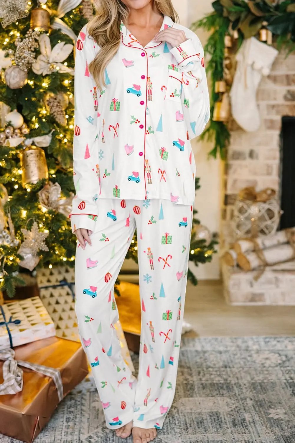 Love Salve White Christmas PJs Set — Soft Holiday Loungewear