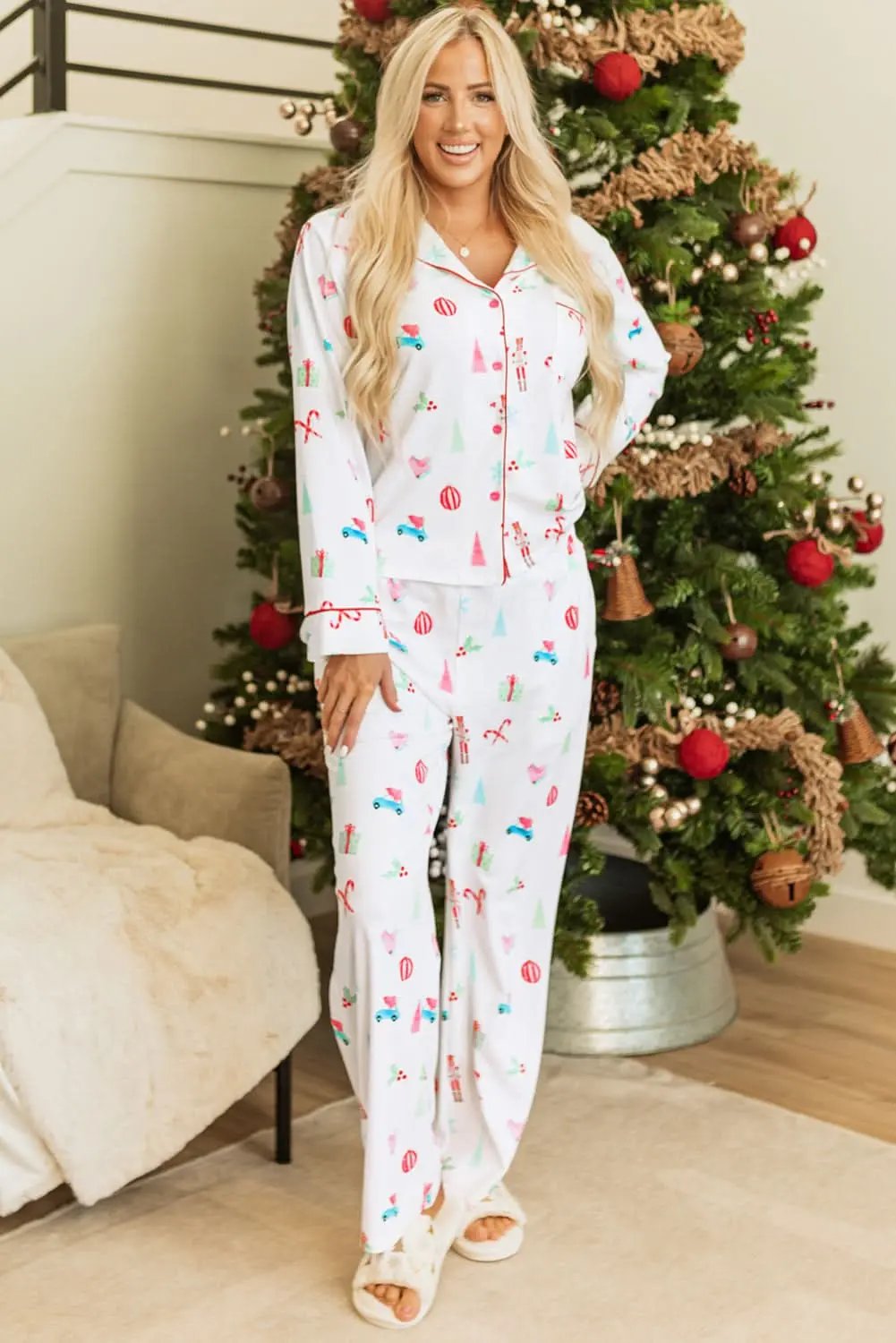 Love Salve White Christmas PJs Set — Soft Holiday Loungewear