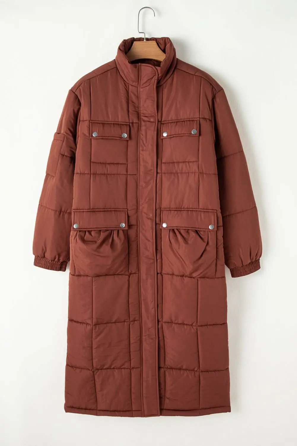 Jackets Love Salve Cozy coffee quilted puffer coat