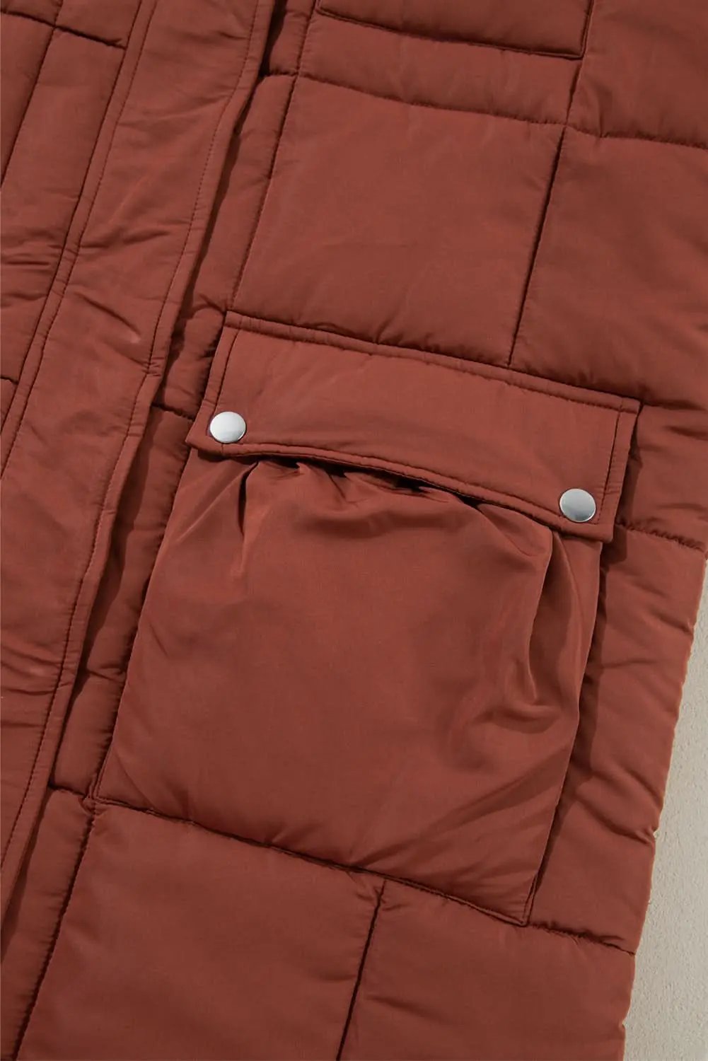 Jackets Love Salve Cozy coffee quilted puffer coat