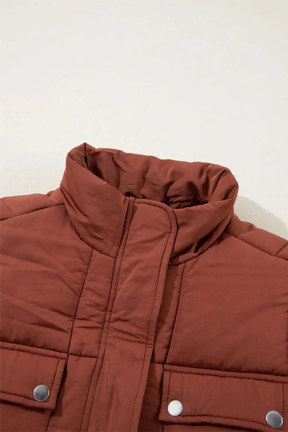 Jackets Love Salve Cozy coffee quilted puffer coat