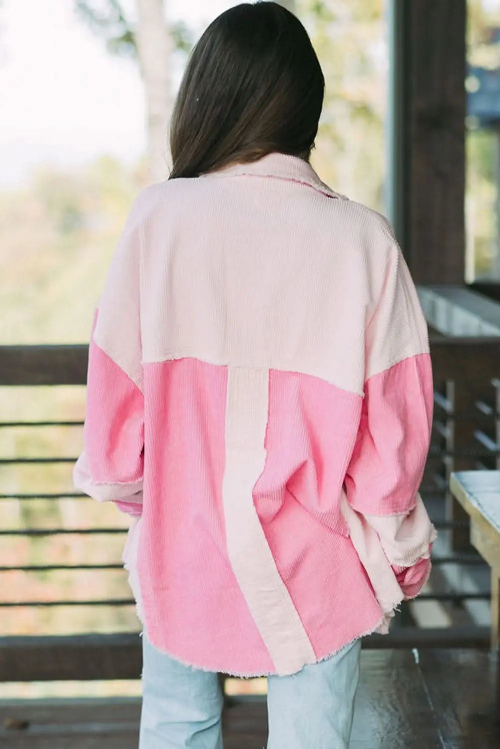 Outerwear/Jackets Love Salve Delicacy two-tone corduroy shacket