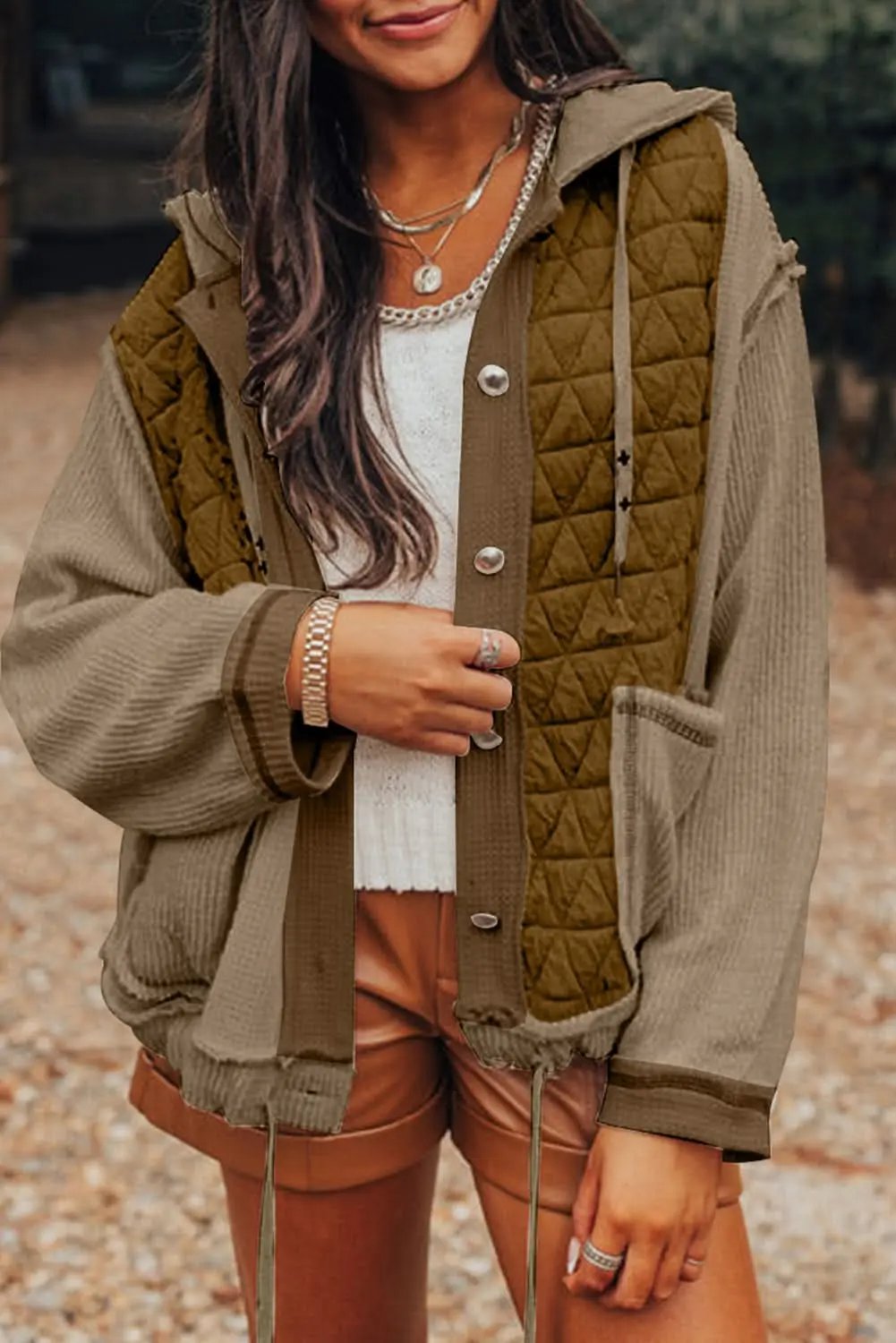 Jackets Love Salve Cozy jungle green hooded jacket