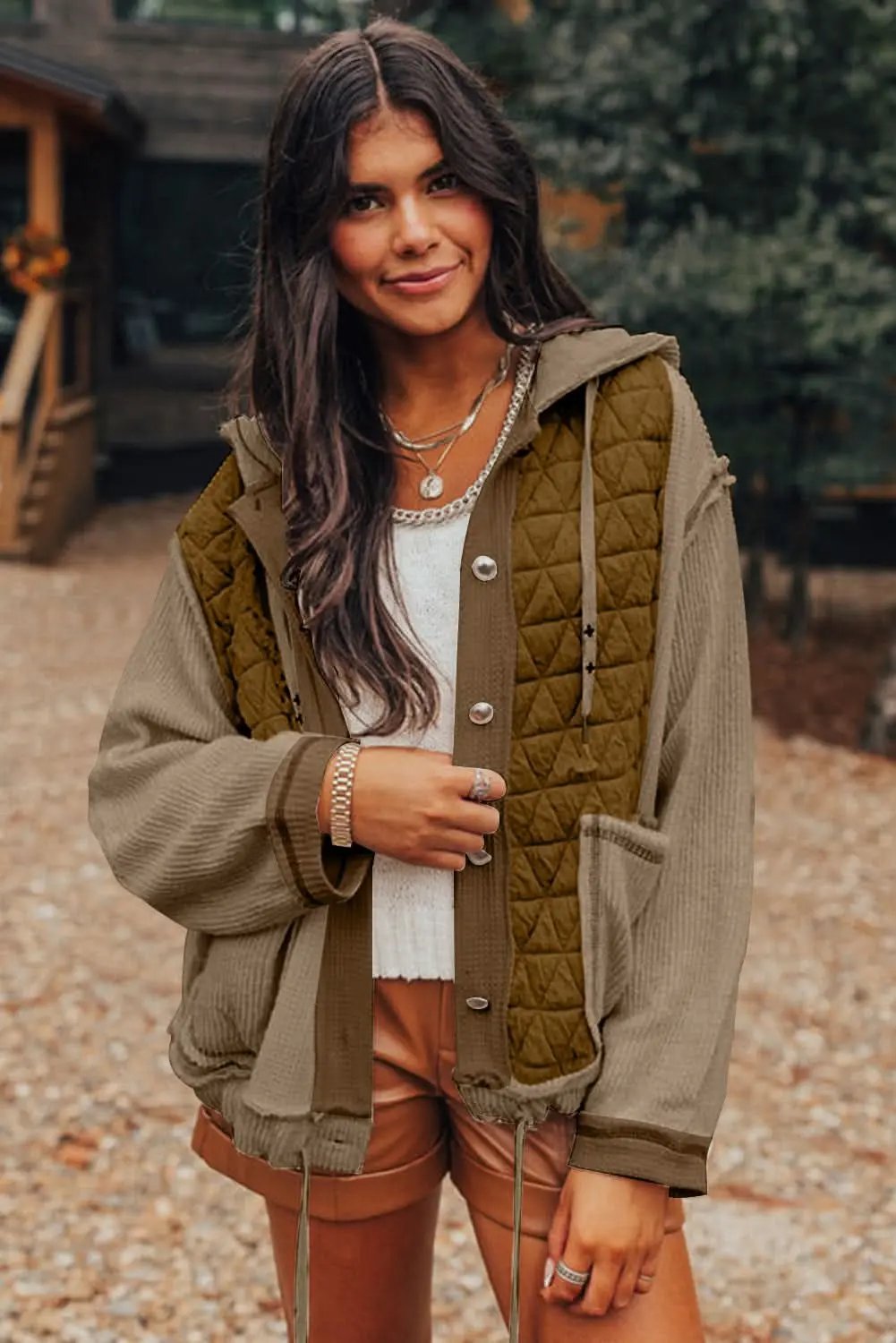 Jackets Love Salve Cozy jungle green hooded jacket