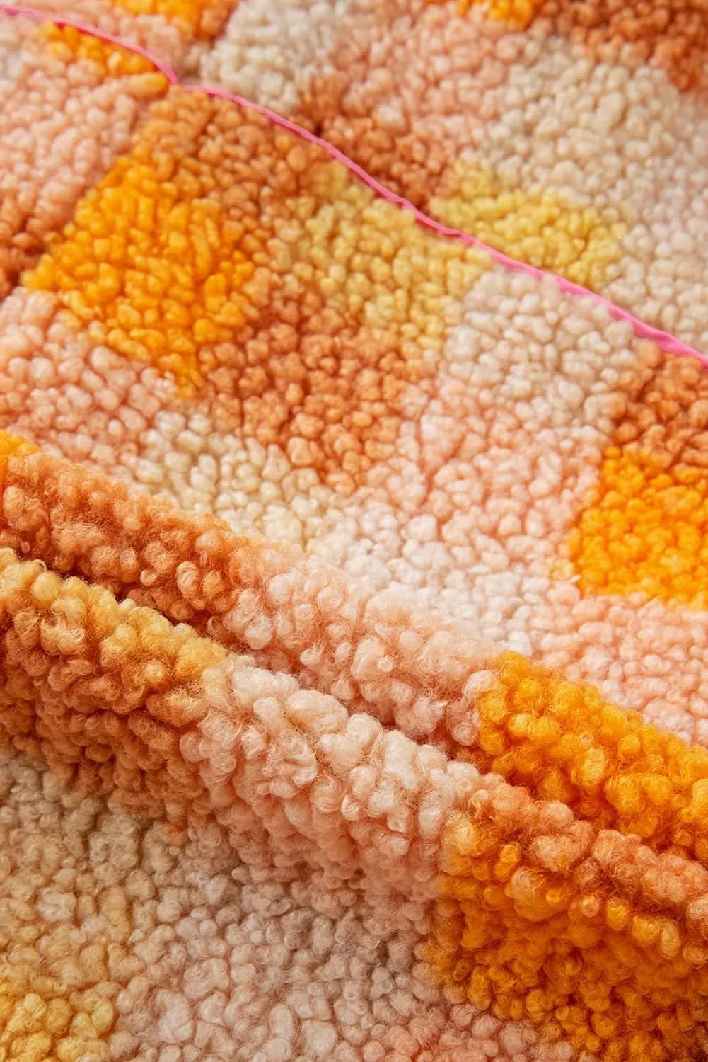 Jackets Love Salve Cozy orange checkered sherpa jacket