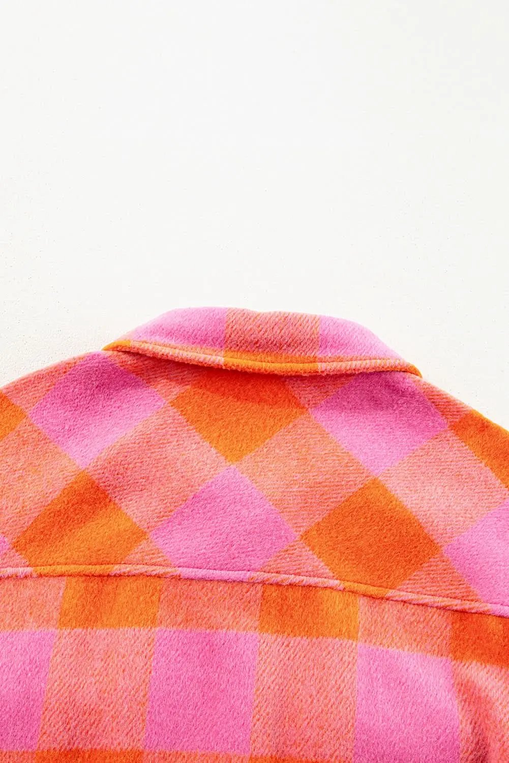 Women's Plaid Jacket Orange Plaid Button-Up Jacket - Fall Casual & Stylish
