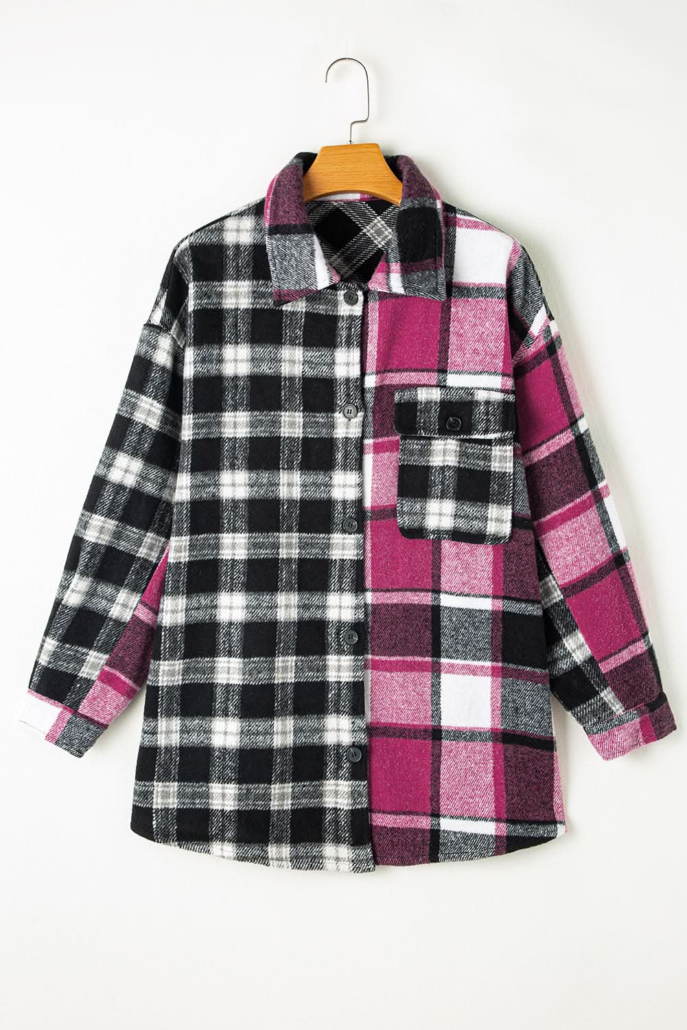 Shirts Love Salve Colorful plaid block shacket with pockets