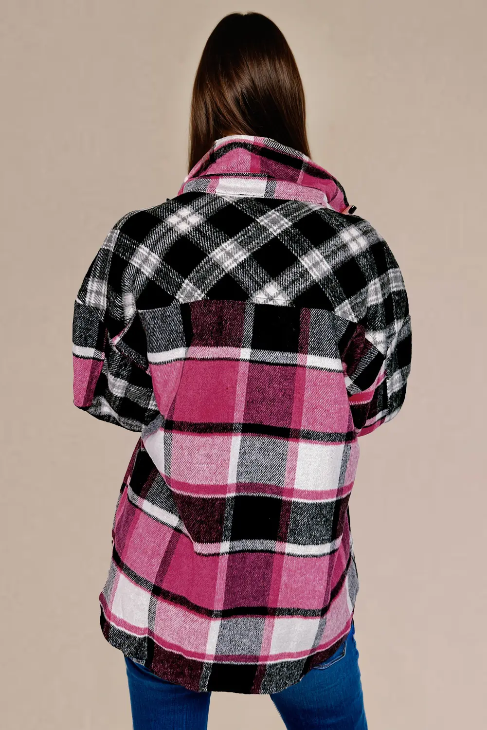Shirts Love Salve Colorful plaid block shacket with pockets