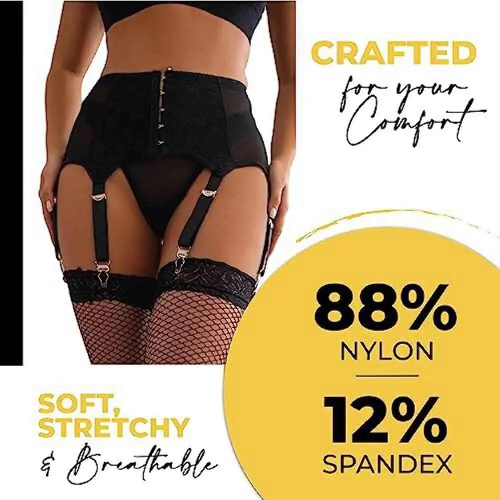 Accessories Love Salve Sexy Women Lingerie Garter Belt Set – 2 Piece Lace Stretch Adjustable Waist Suspender and Thong Underwear