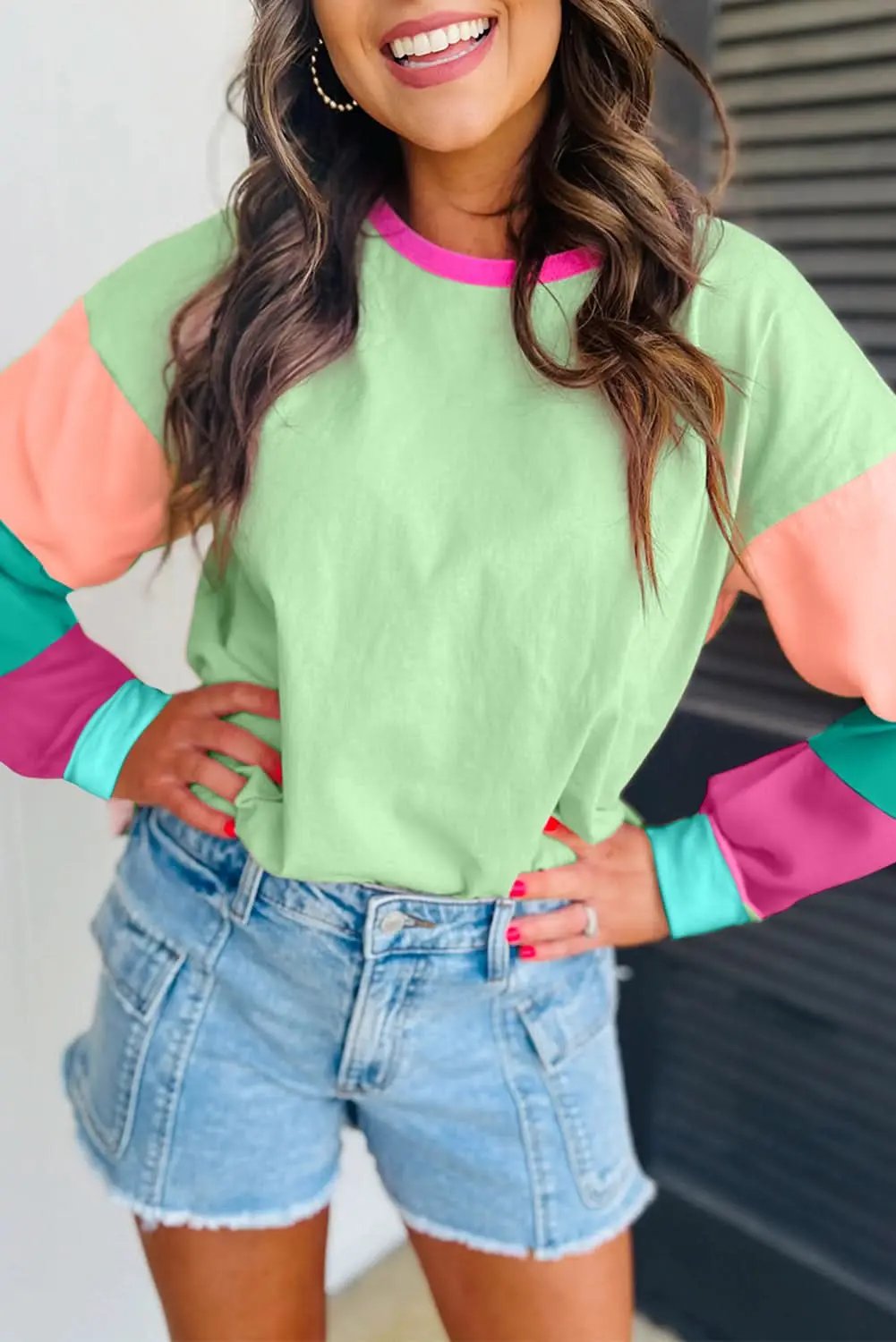 Accessories Love Salve Oversized green colorblock top