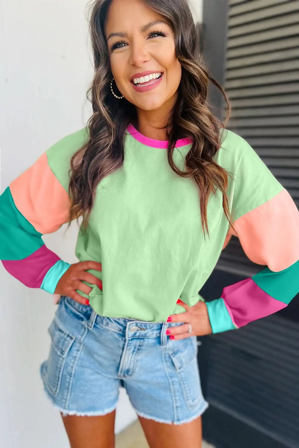 Accessories Love Salve Oversized green colorblock top