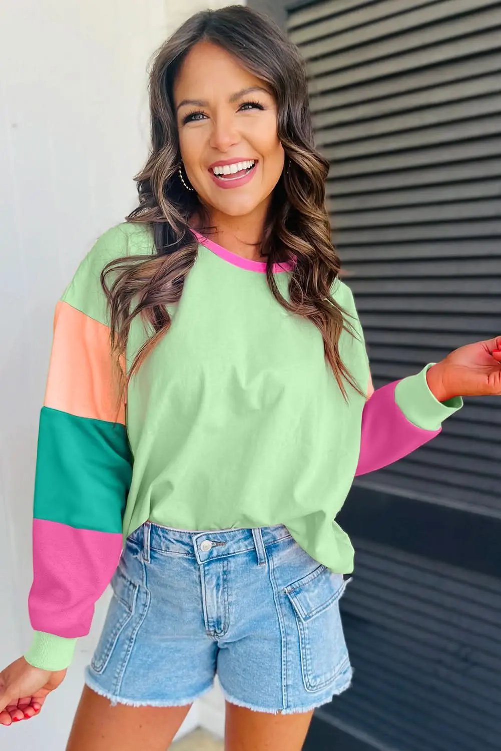 Accessories Love Salve Oversized green colorblock top