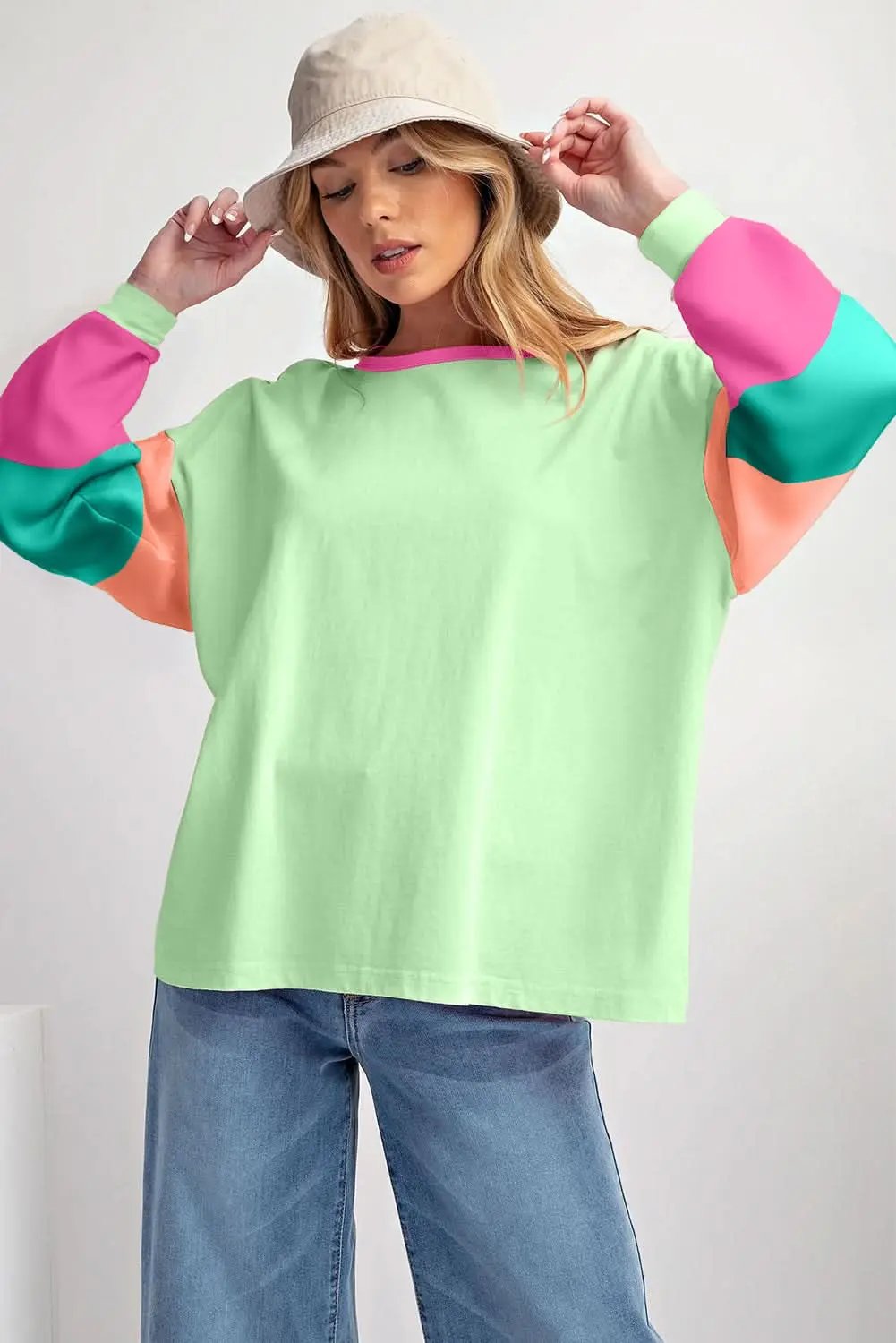 Accessories Love Salve Oversized green colorblock top