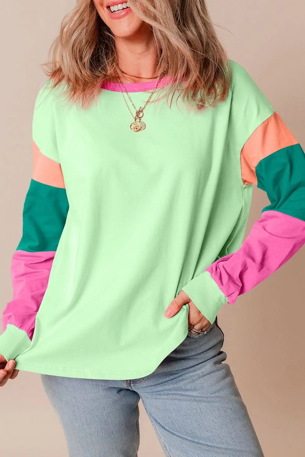 Accessories Love Salve Oversized green colorblock top