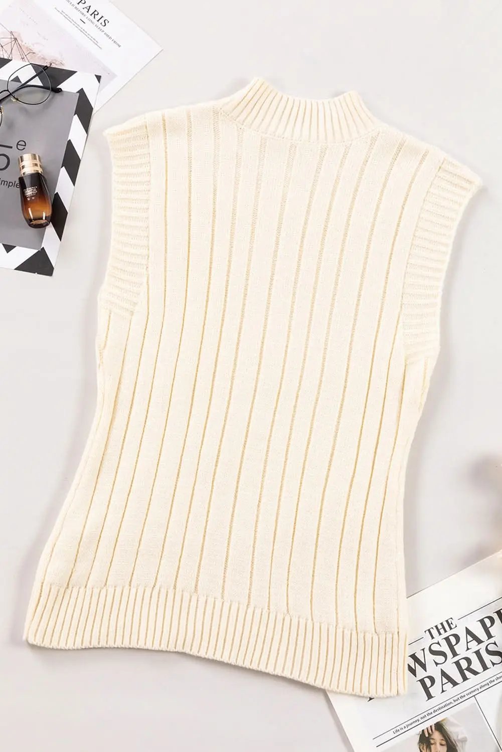 Love Salve Cable Knit Sweater Vest Oatmeal — Cozy Layering