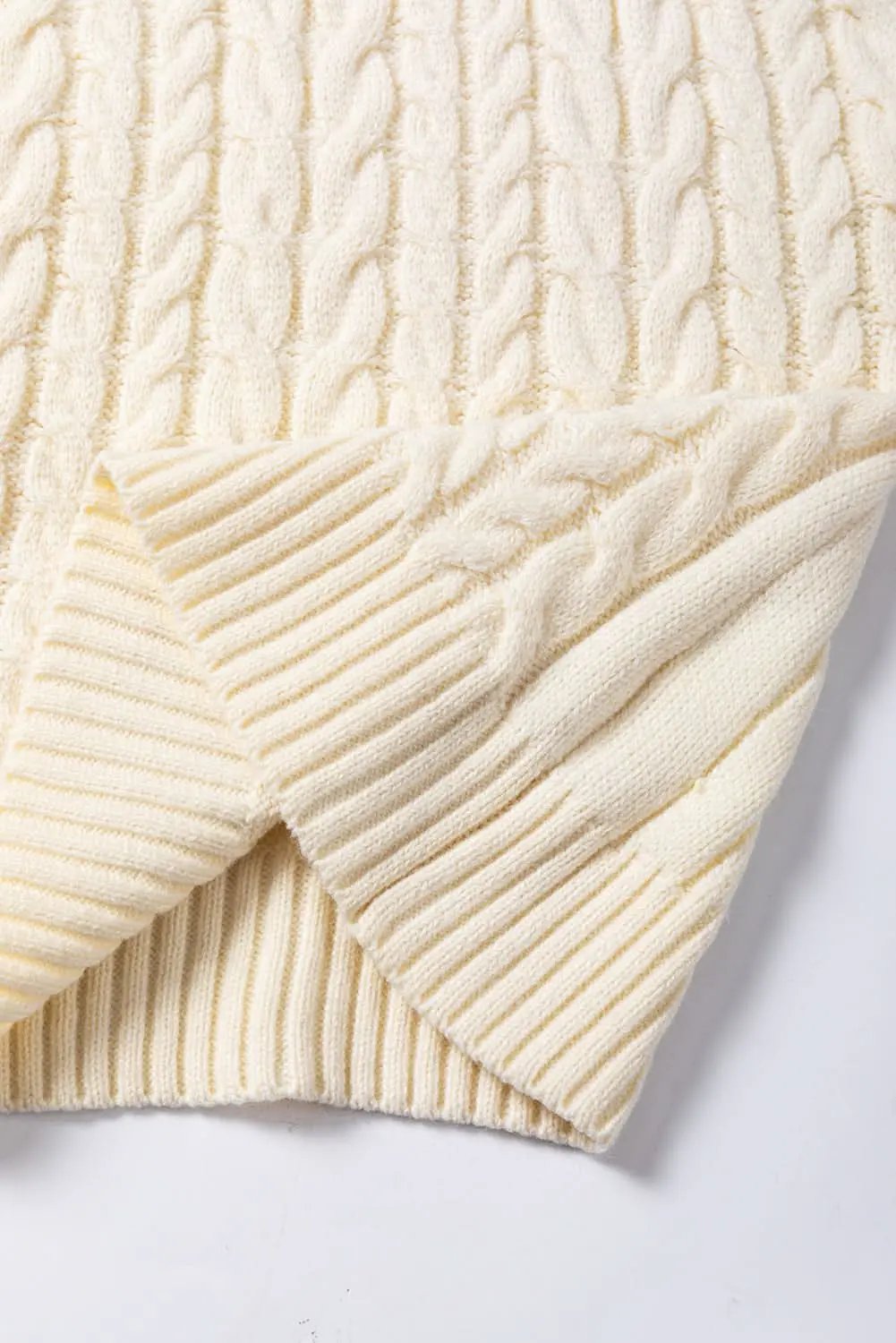 Love Salve Cable Knit Sweater Vest Oatmeal — Cozy Layering