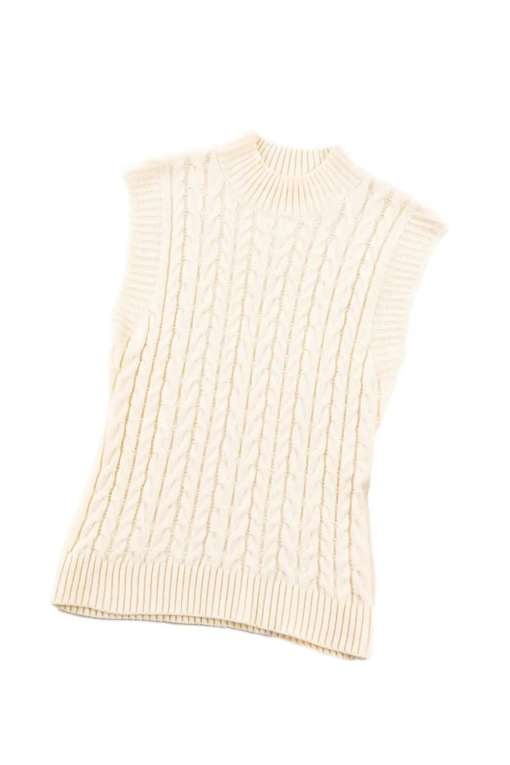 Love Salve Cable Knit Sweater Vest Oatmeal — Cozy Layering