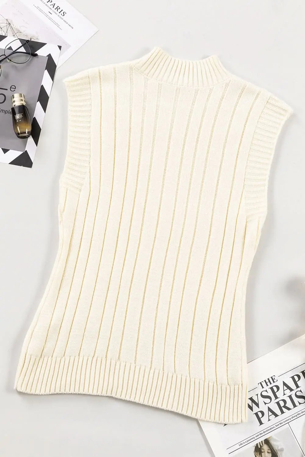 Love Salve Cable Knit Sweater Vest Oatmeal — Cozy Layering
