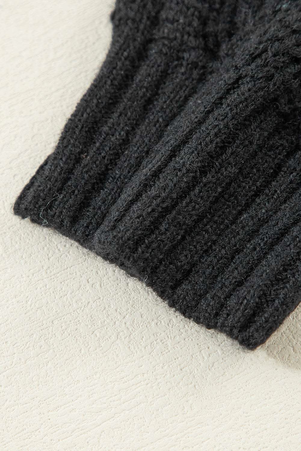Sweaters Love Salve Chic black hollow knit v-neck sweater