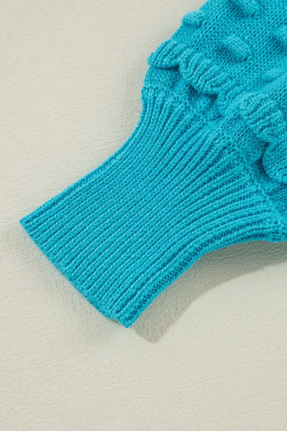 Love Salve Women's Knit Sweater Turquoise Cotton Blend — Cozy Pullover