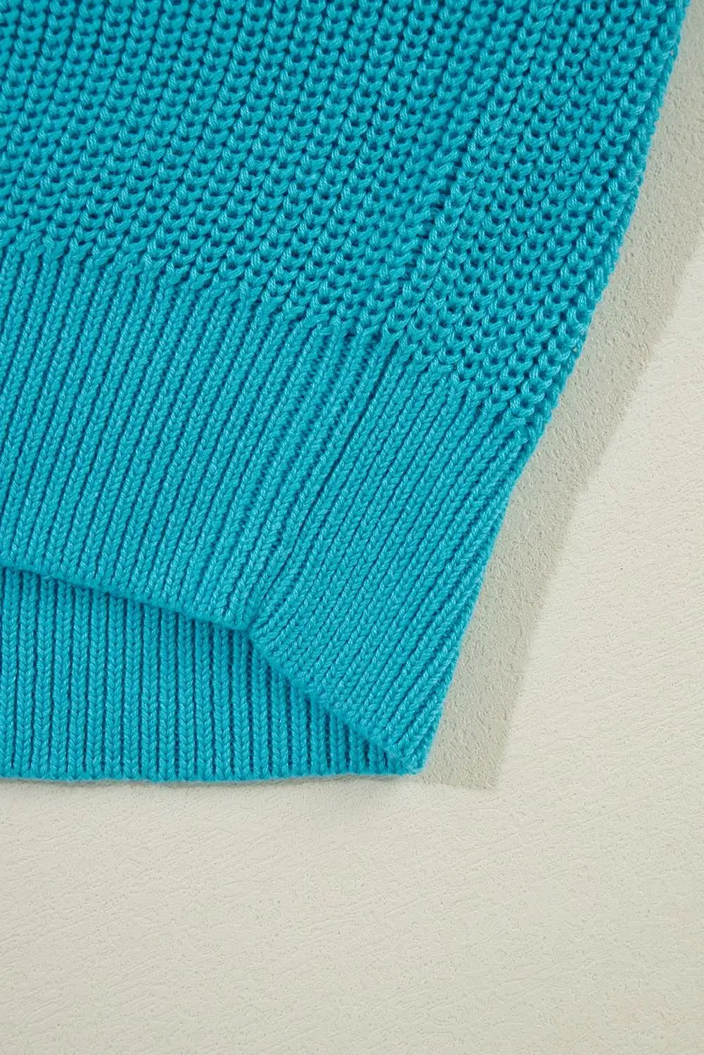 Love Salve Women's Knit Sweater Turquoise Cotton Blend — Cozy Pullover