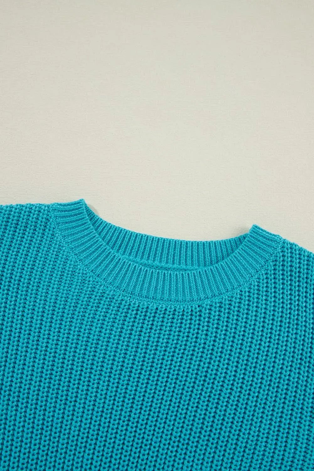 Love Salve Women's Knit Sweater Turquoise Cotton Blend — Cozy Pullover
