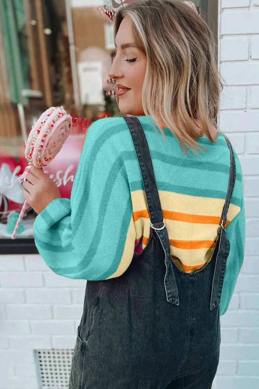 Sweaters Love Salve Loose-fit yellow striped sweater