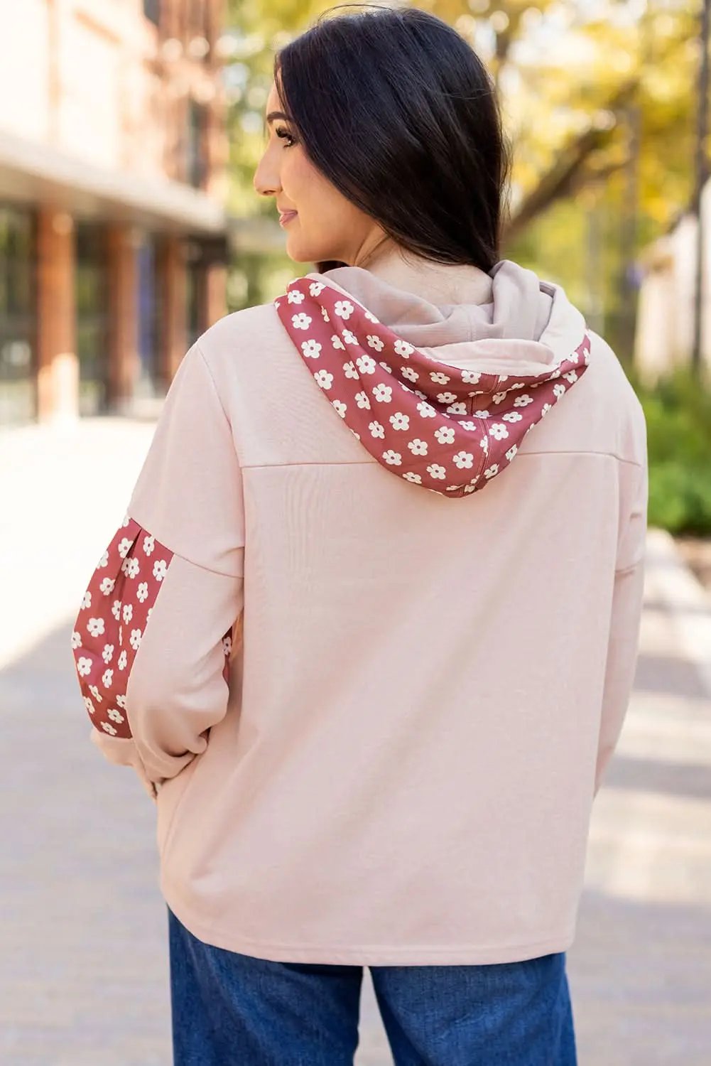 Women's Hoodie - Floral Star Patchwork - Casual Winter Top
