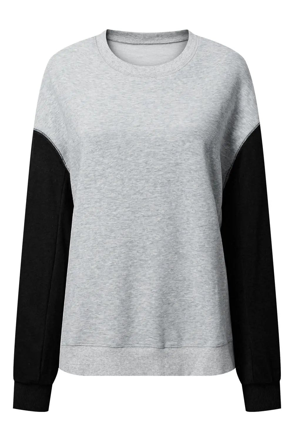 Pants Love Salve Gray Drop Shoulder Pullover Women's Casual Sweatshirt: Comfy & Chic