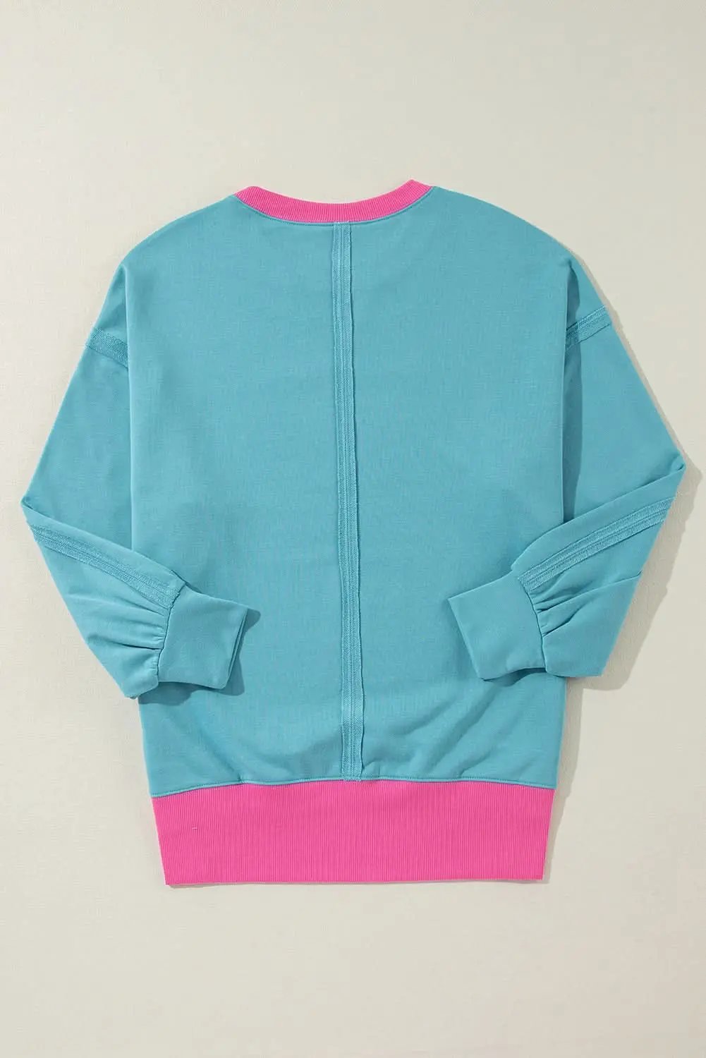 Sweatshirts & Hoodies Love Salve Light Blue Oversized Crew Sweatshirt