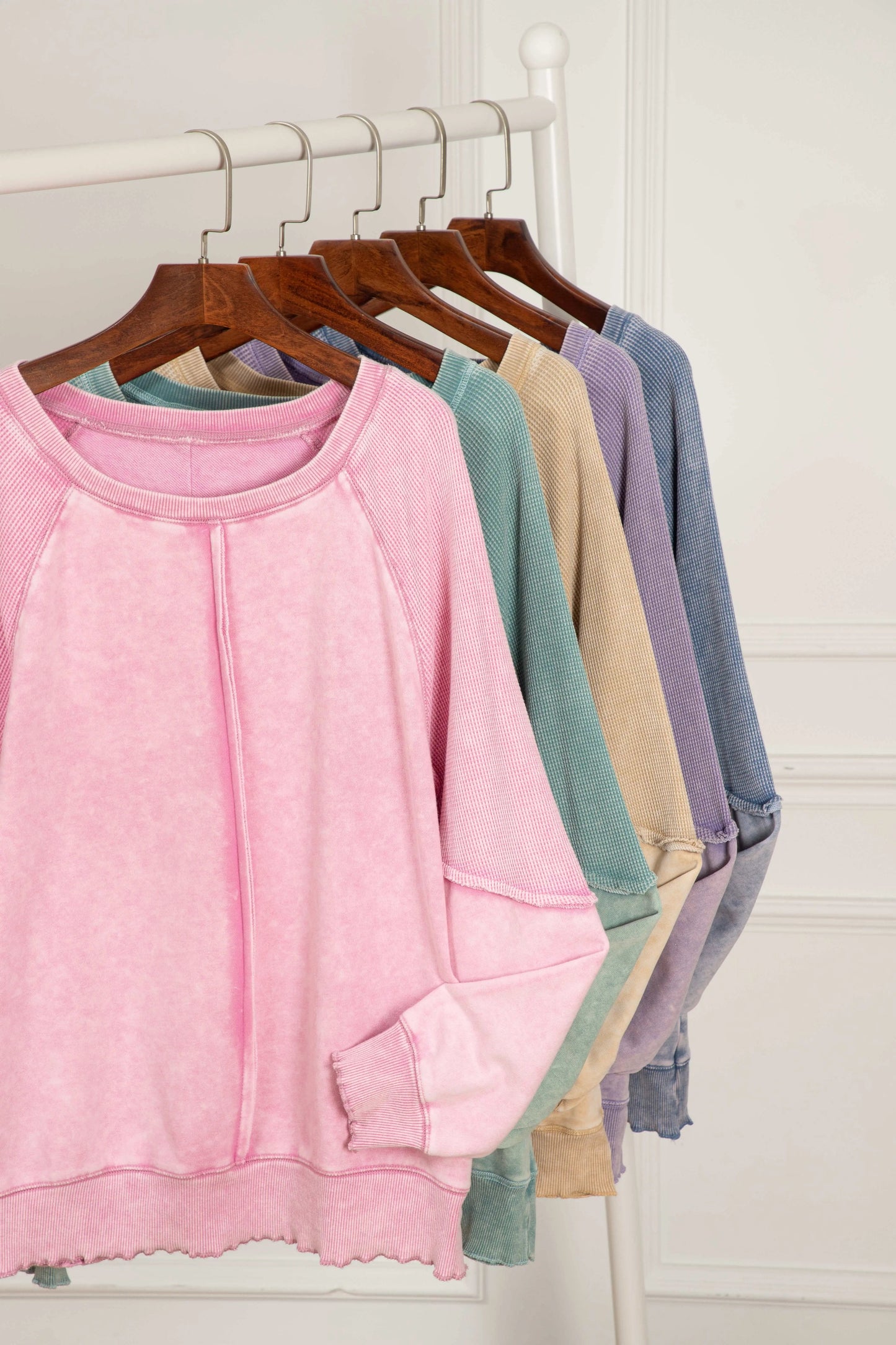 Pants Love Salve Chic light beige waffle knit sweatshirt