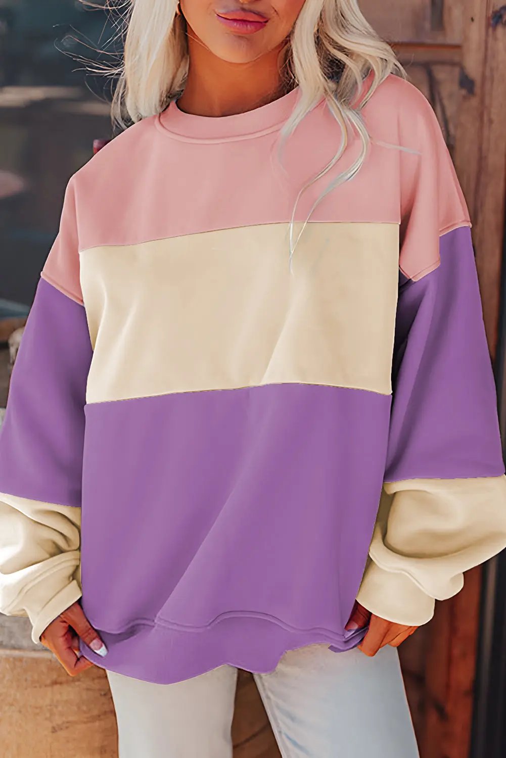 Accessories Love Salve Meadow mauve patchwork sweatshirt
