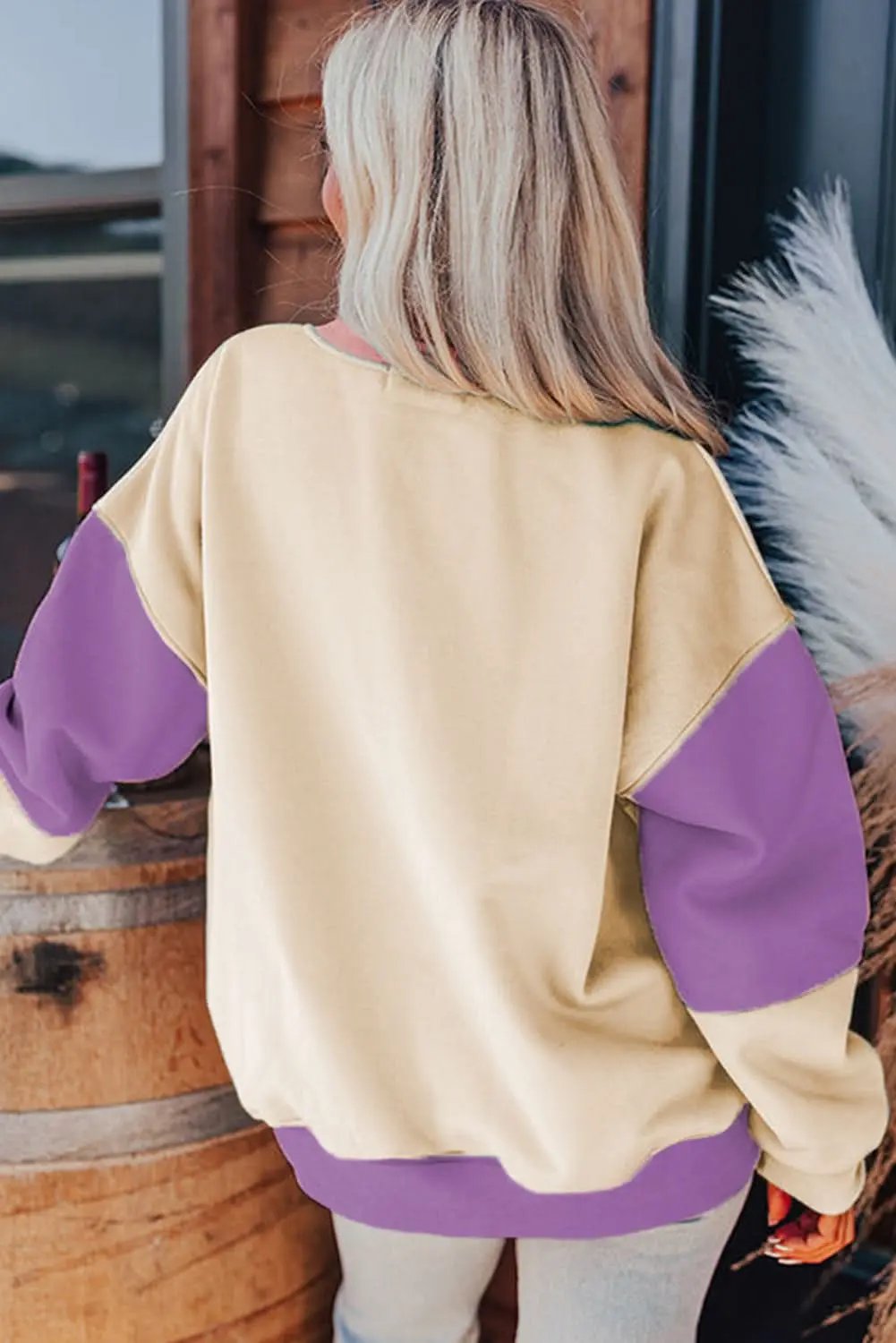 Accessories Love Salve Meadow mauve patchwork sweatshirt