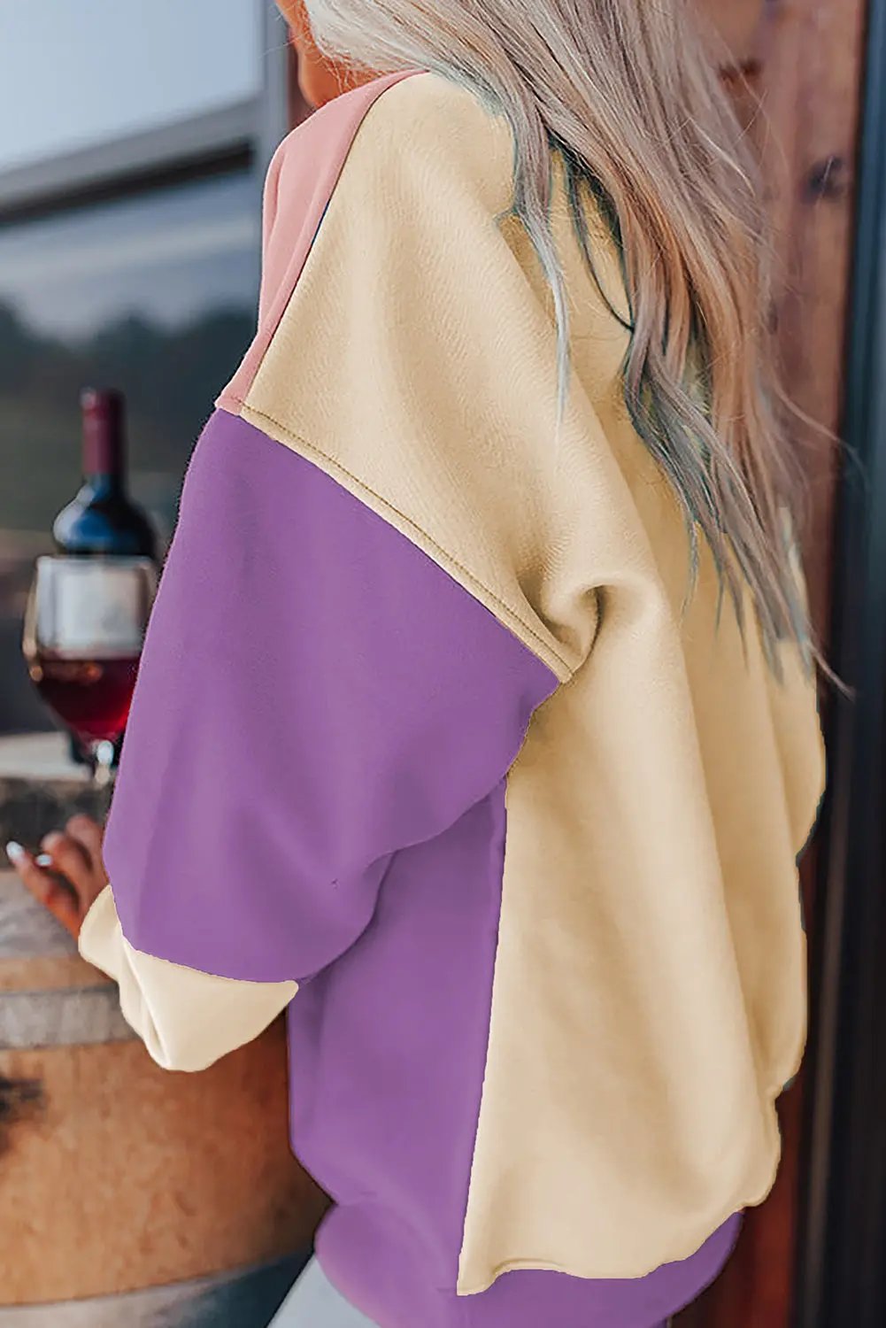 Accessories Love Salve Meadow mauve patchwork sweatshirt