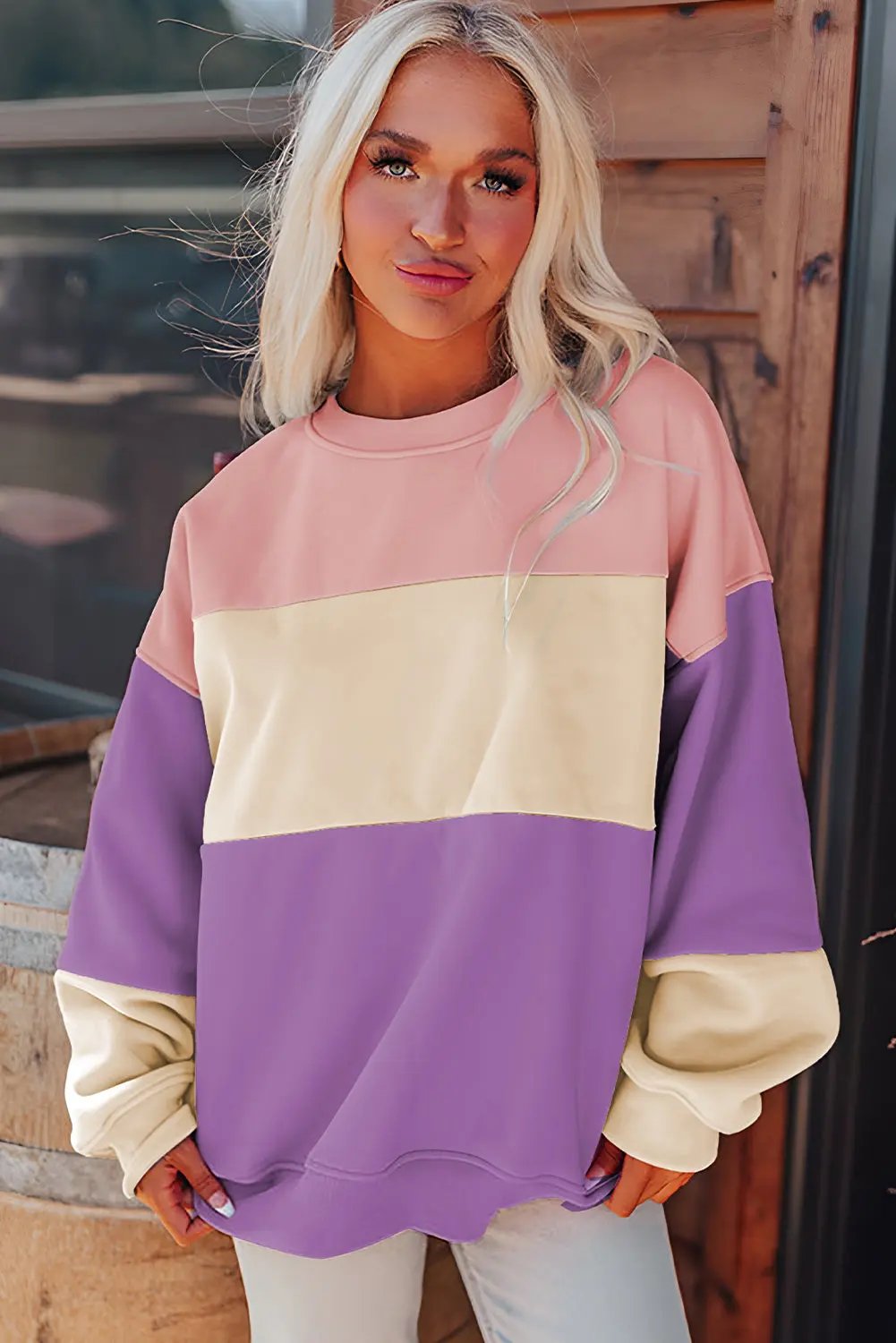 Accessories Love Salve Meadow mauve patchwork sweatshirt